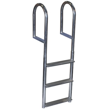 Dock Edge Welded Aluminum Fixed Wide Step Ladder, 5-Step DE2045F